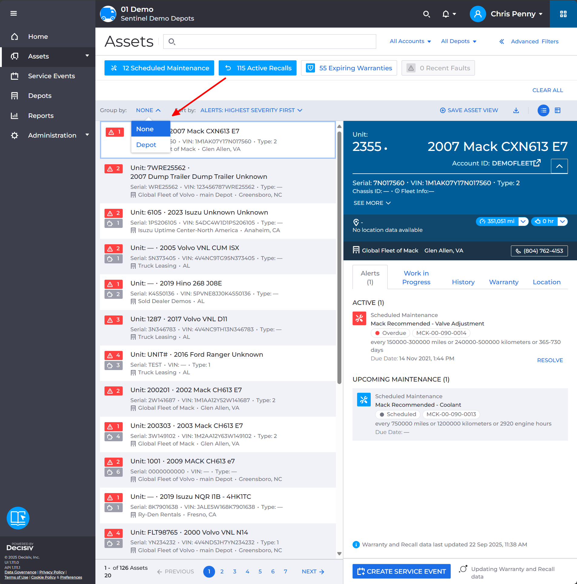 View Assets – SRM Sentinel